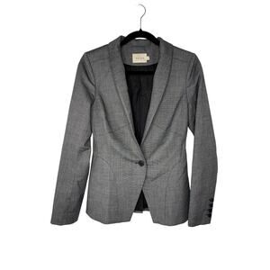 REISS Grey Suit Blazer Women’s 6 Tailored Single Breasted Careerwear